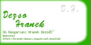 dezso hranek business card